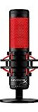 HyperX QuadCast - USB Condenser Gaming Microphone, for PC, PS4, PS5 and Mac, Anti-Vibration Shock Mount, Four Polar Patterns, Pop Filter, Gain Control, Podcasts, Twitch, YouTube, Discord, Red LED