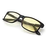 J+S Vision Blue Light Shield Computer/Gaming Glasses, High-Definition Lens, Classic Rectangular Glossy Black Frame