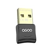 USB Bluetooth Dongle, QGOO Bluetooth 4.0 Adapter Bluetooth Receiver for PC Laptop Desktop Keyboard Mouse Headset Speaker Smartphone Tablet Compatible with Windows 11/10/8.1/8/7/XP/Vista/XP
