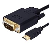 Wonlyus HDMI to VGA Cable Gold-Plated 1080P HDMI Male to VGA Male Active Video Adapter Converter Cord (6 Feet/1.8 Meters)