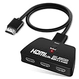 4K@60Hz HDMI 2.0 Switch Splitter with 3.9FT long HDMI Cable, HDMI Switch 3 in 1 Out, 3-Port HDMI Switcher Selector, Supports 4K 30Hz 3D 1080P HDCP2.2 for PS5 PS4 Xbox DVD Player Fire Stick Apple TV PC