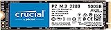 Crucial P2 500GB 3D NAND NVMe PCIe M.2 SSD Up to 2400MB/s - CT500P2SSD8