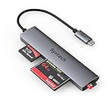 USB C Card Reader, Syntech 3- in-1 Thunderbolt 3 Memory Card Reader Hub for CF, SD/SDHC, TF/Micro SD Compatible with MacBook Pro,iPad Pro 2020, iPad Air 4, Galaxy S20/S10 and More, Space Grey