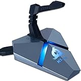 Klim Bungee Holder for Gaming Mouse - New 2022 Version - 3 x USB Hub 2.0 - Multi Functional Computer Accessory - Backlit and Stable - Wired Mouse Cable Holder - 5-Year Warranty