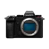 Panasonic LUMIX S5 Full Frame Mirrorless Camera, 4K 60P Video Recording with Flip Screen & WiFi, L-Mount, 5-Axis Dual I.S., DC-S5BODY (Black)