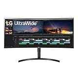 LG 38WN75C-B Monitor 38' 21:9 Curved UltraWide QHD+ (3840 x 1600) IPS Display, HDR 10, sRGB 99% Color Gamut, Tilt/Height Adjustable Stand, Black