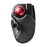 ELECOM HUGE Trackball Mouse, 2.4GHz Wireless, Finger Control, 8-Button Function, Precision Optical Gaming Sensor, Palm Rest Attached, Smooth Red Ball, Windows11, macOS (M-HT1DRBK)