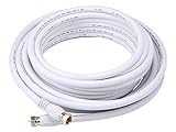 Monoprice 104060 RG6 Quad Shield CL2 Coaxial Cable with F Type Connector,25ft,White