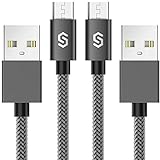 Micro USB Cable Android Charger - Syncwire [2-Pack 3.3ft] Super-Durable Nylon Braided Fast Sync&Charging Cord for Samsung Galaxy S7 Edge/S7/S6, HTC, LG, Sony, Xbox One, PS4 & More - Space Grey