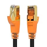 Network Cable, Shielded Ethernet Cable, Cat8 30ft Cable, Gold Plated RJ45 Connectors, 26AWG Cat8 Network Cable, Weatherproof 40Gbps 2000Mhz F/FTP LAN Cables for Gaming, Xbox, Modem, Router, PC