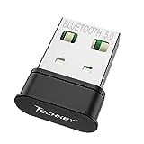USB Bluetooth Adapter for PC Receiver - Techkey Mini Bluetooth 5.0 EDR Dongle transmitter for Computer Desktop Transfer for Laptop Bluetooth Headset Speaker Keyboard Mouse Printer Windows11/10/8.1/8/7
