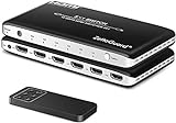 Zettaguard 4K 60Hz 5 Port 5 x 1 HDMI Switch with IR Remote Control HDMI 2.0 Switcher Support 18Gbps 4K x 2K 3D HDCP 2.2 HDMI Splitter Hub Port Switches for PS4 Xbox Apple TV Fire Stick Blu-Ray Player