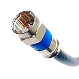 PHAT SATELLITE INTL 100ft RG6 Coaxial Cable Made in USA Pro Rated Indoor Outdoor Anti Corrosion Brass Compression Connectors UL ETL CATV RoHS 75 Ohm RG6 Digital Audio Video Broadband Internet Cable