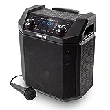 ION Block Rocker Plus - 100W Bluetooth Outdoor Speaker with Rechargeable Battery, Karaoke Microphone, Radio, Wheels, Telescopic Handle & USB Charging