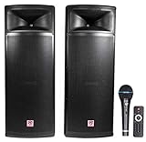 Rockville Pair Dual 15' 2000w Powered DJ Speaker System w/Bluetooth+Mic, (RPG225K)