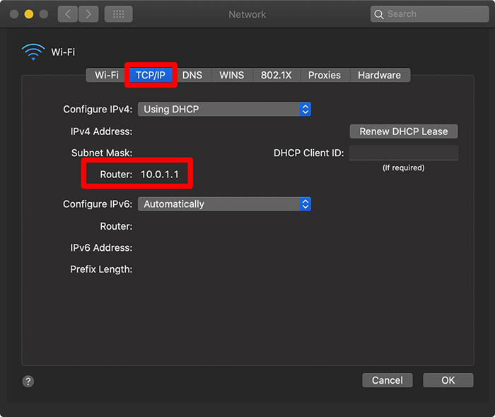 mac os network tcp ip