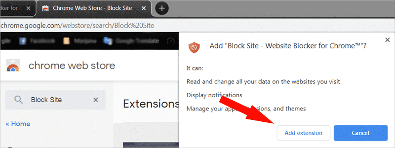 how to block websites on chrome 4a