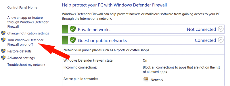 how to disableenable windows 10 firewall 15