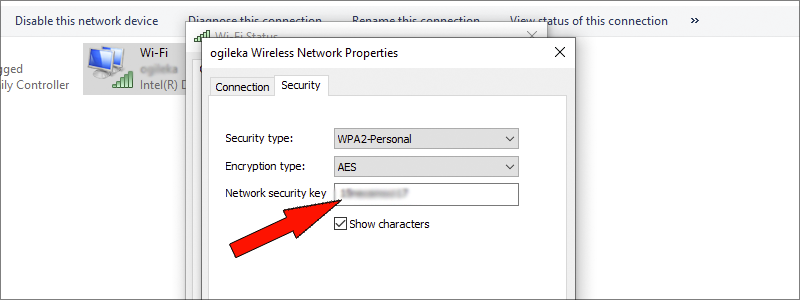 how to find wi-fi password on windows 10 8