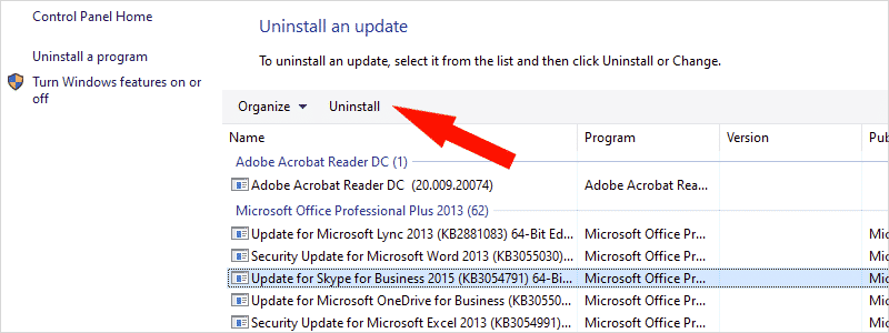 how to roll back windows 10 update i