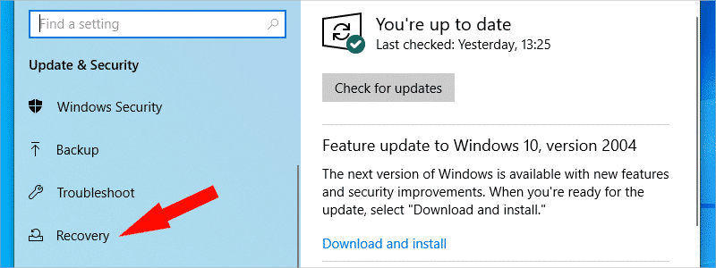 how to roll back windows 10 update j