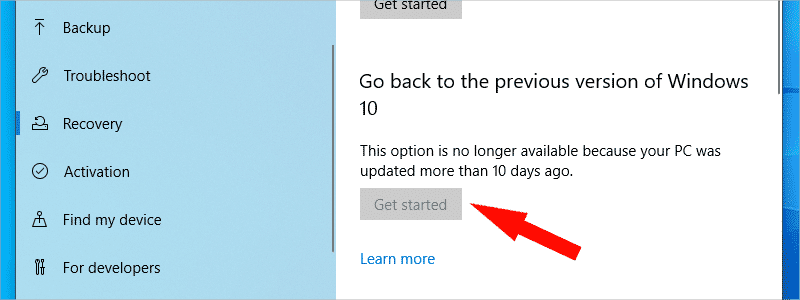 how to roll back windows 10 update l