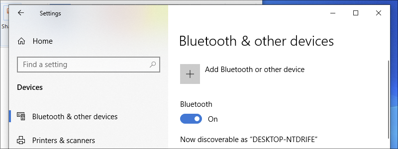 how to turn on bluetooth on windows 10 6