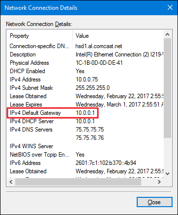 ipv4 default gateway