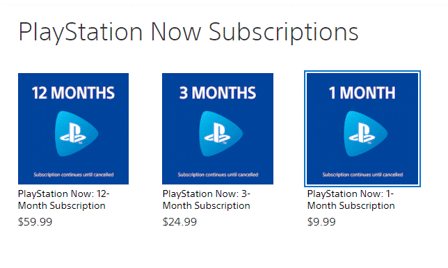 playstation now pricing