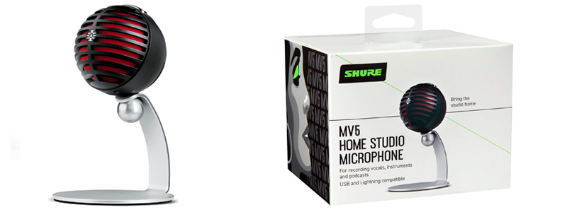 shure mv5 digital condenser microphone